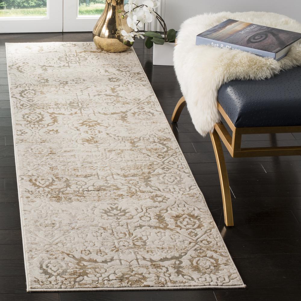 ARTIFACT, GREY / CREAM, 2'-3" X 8', Area Rug. Picture 2