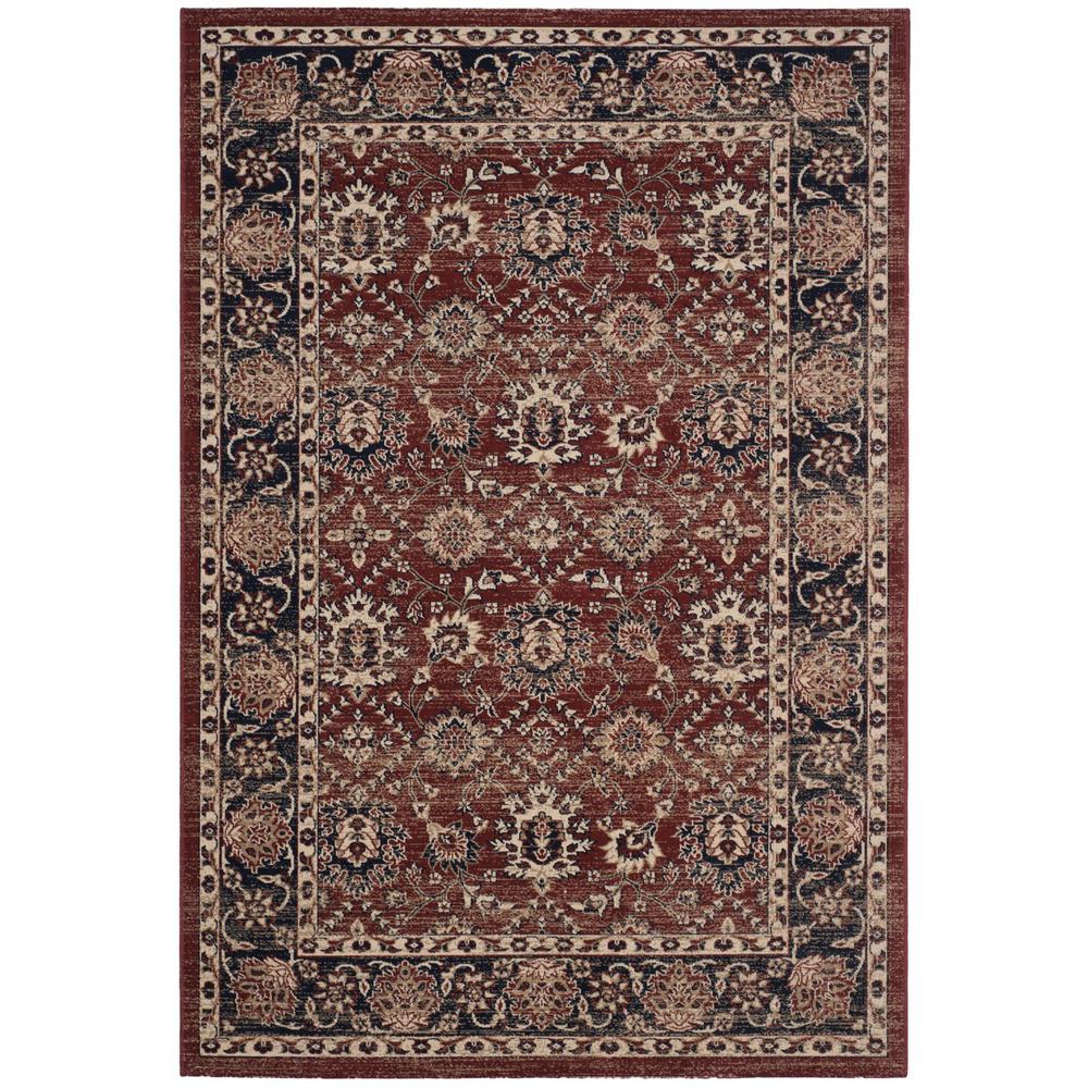 ARTISAN, RUST / NAVY, 5'-1" X 7'-6", Area Rug. Picture 1