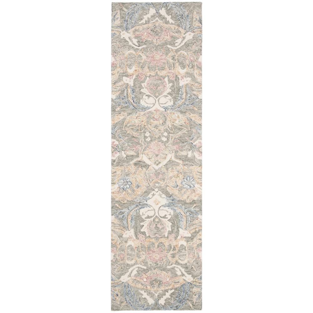 AUBUSSON, IVORY / SAGE, 2'-3" X 8', Area Rug. Picture 1