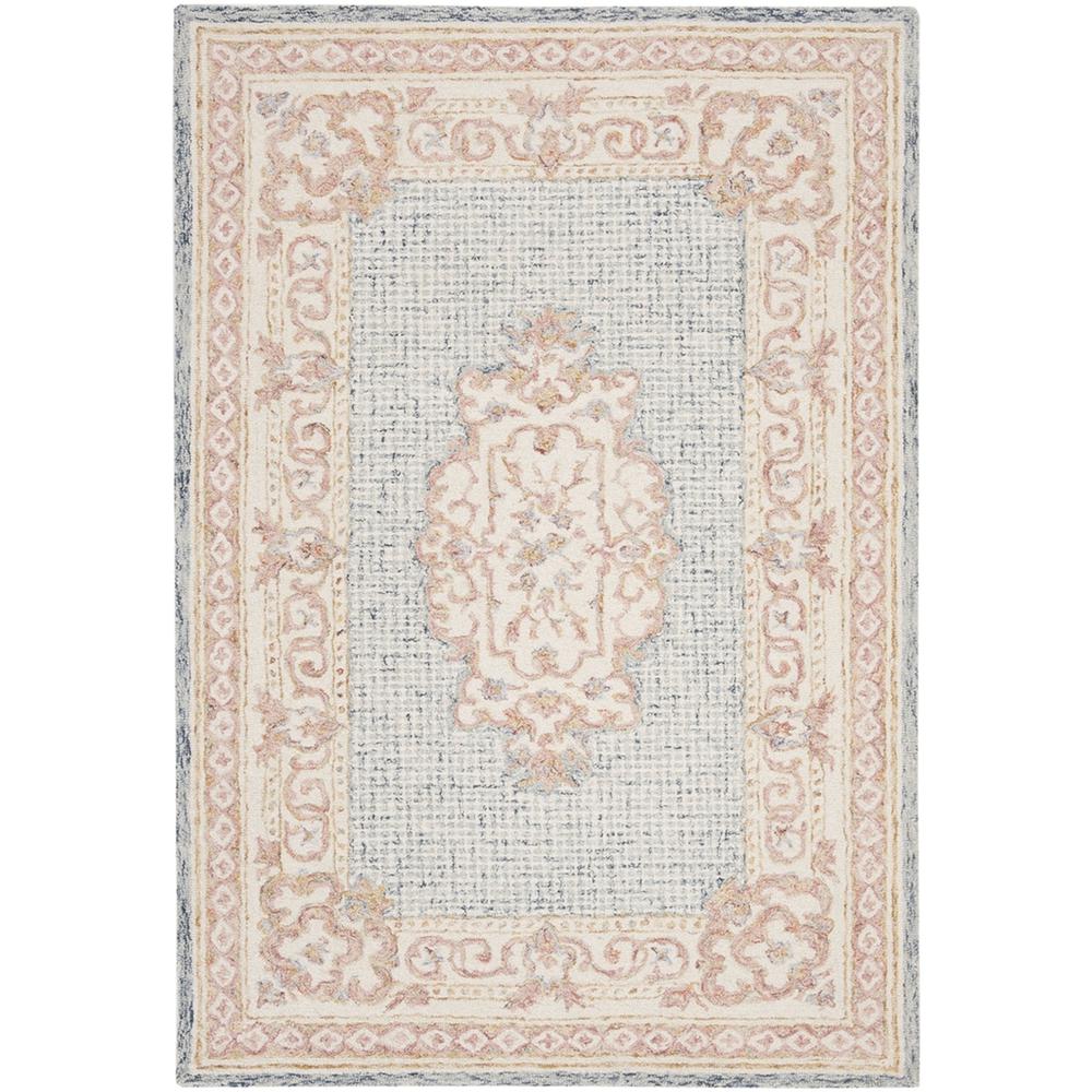 AUBUSSON, BLUE / IVORY, 4' X 6', Area Rug. Picture 1
