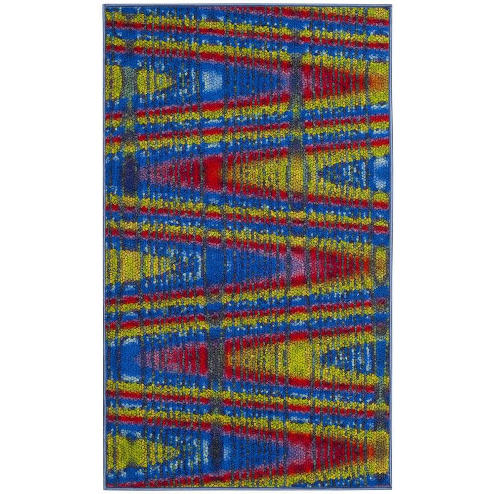 AZTEC, BLUE / MULTI, 3' X 5', Area Rug, AZT203C-3. Picture 1