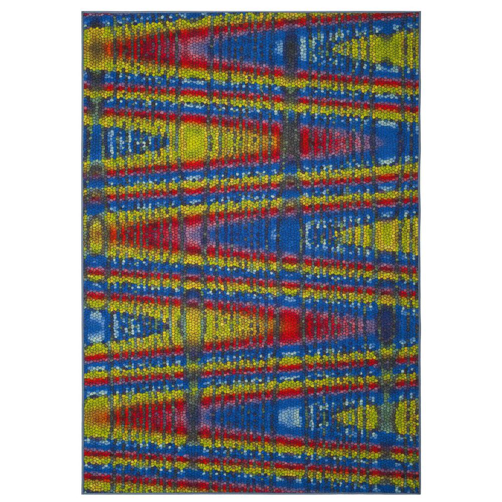 AZTEC, BLUE / MULTI, 5'-1" X 7'-6", Area Rug, AZT203C-5. Picture 1