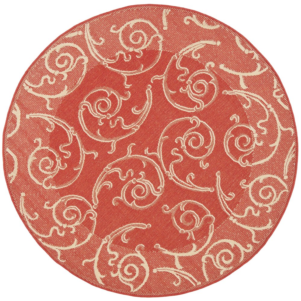 COURTYARD, RED / NATURAL, 5'-3" X 5'-3" Round, Area Rug, CY2665-3707-5R. Picture 3