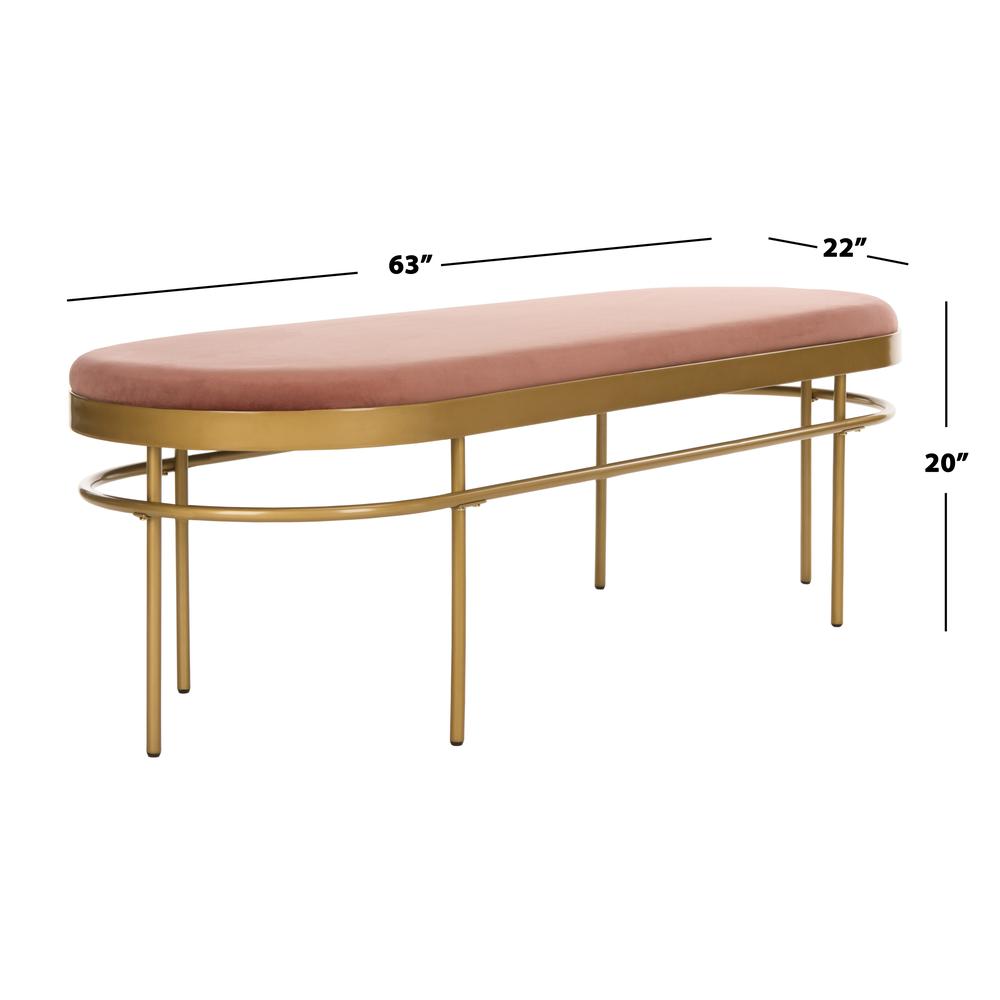 Sylva Oval Bench, Dusty Rose/Gold. Picture 3