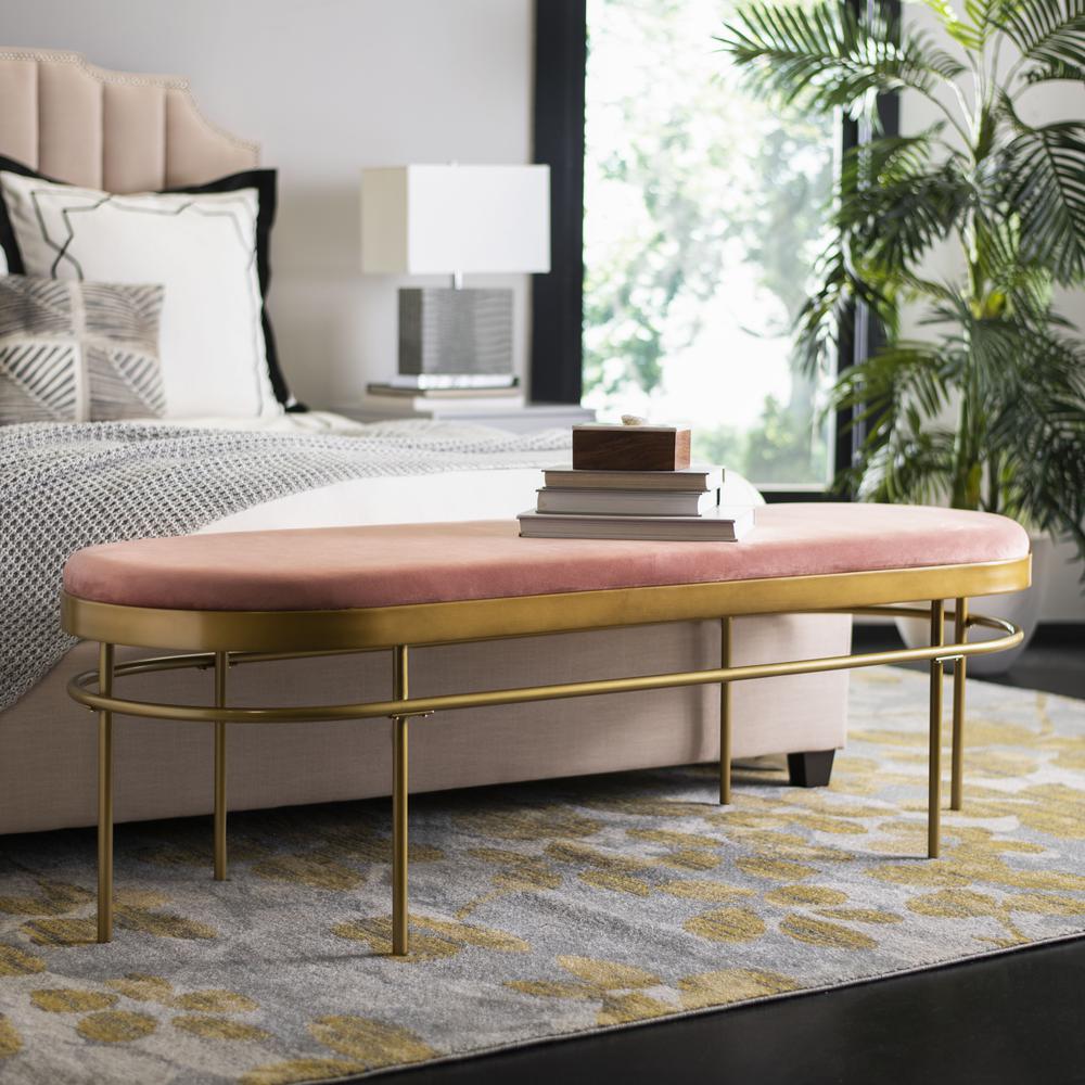 Sylva Oval Bench, Dusty Rose/Gold. Picture 5