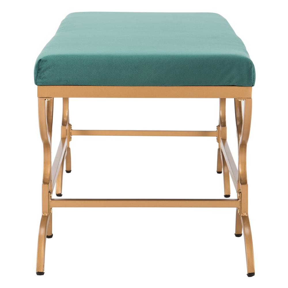 Juliet Rectangular Bench, Emerald/Gold. Picture 8