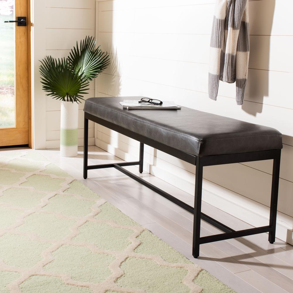 Chase Faux Leather Bench, Grey. Picture 6
