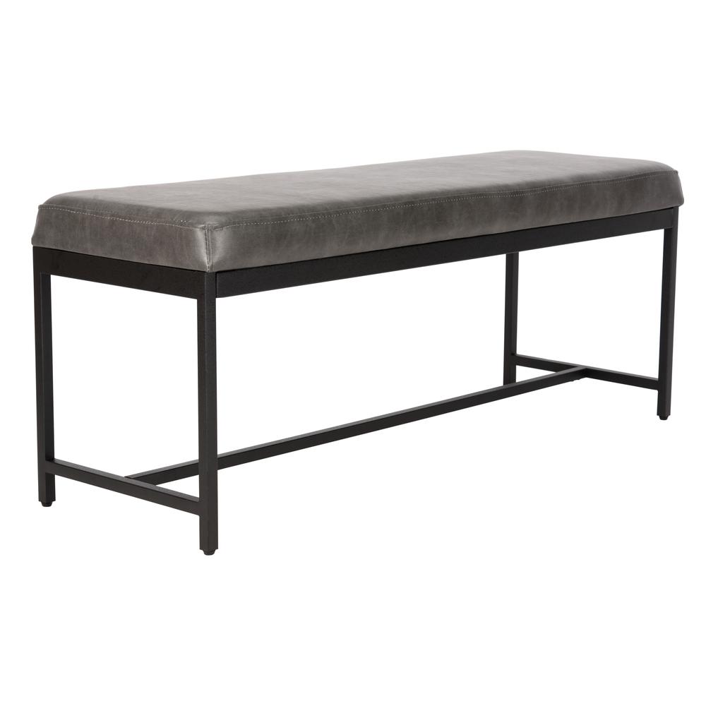 Chase Faux Leather Bench, Grey. Picture 7