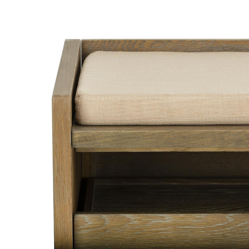 Percy Storage Bench, Rustic Oak/Beige. Picture 4