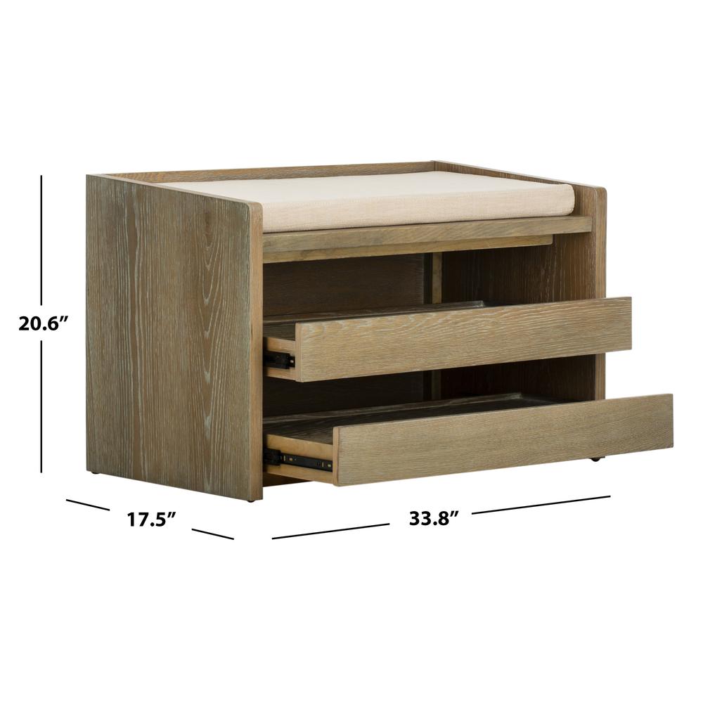 Percy Storage Bench, Rustic Oak/Beige. Picture 5