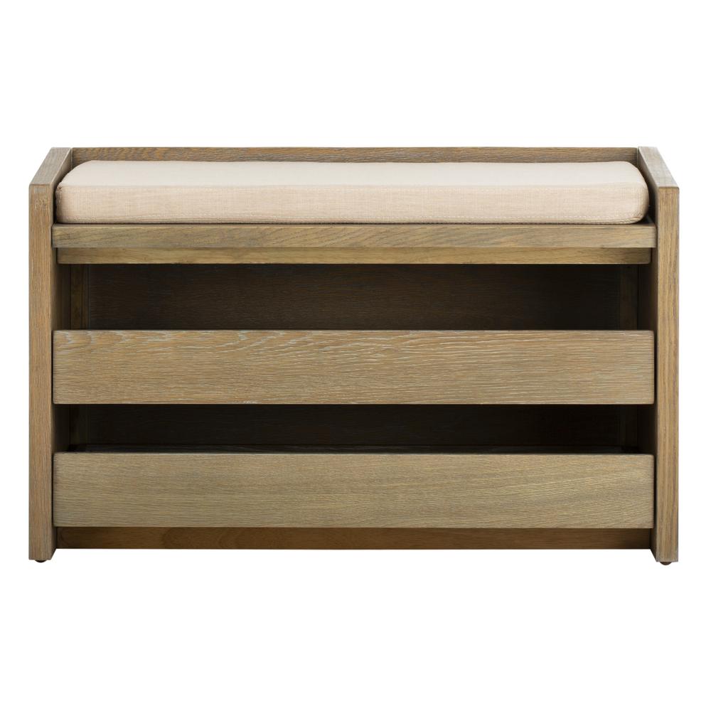 Percy Storage Bench, Rustic Oak/Beige. Picture 1