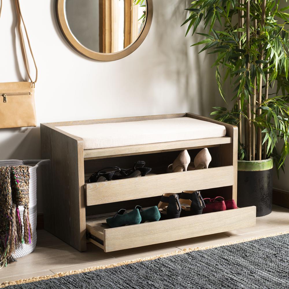 Percy Storage Bench, Rustic Oak/Beige. Picture 7