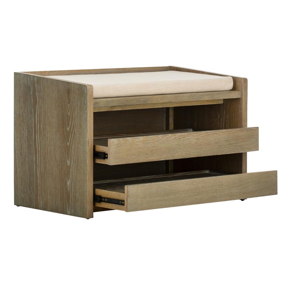 Percy Storage Bench, Rustic Oak/Beige. Picture 8