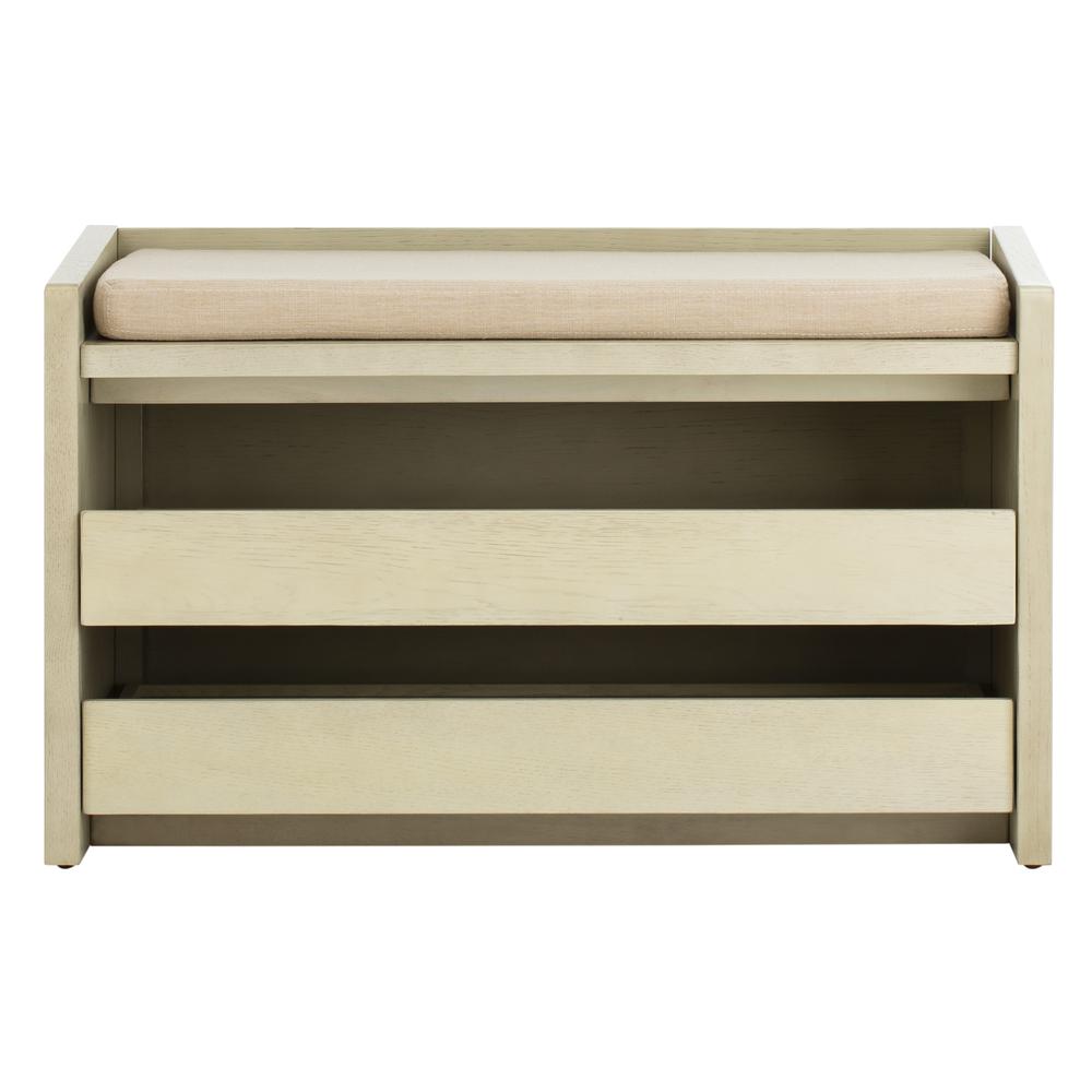 Percy Storage Bench, White Wash/Beige. Picture 1