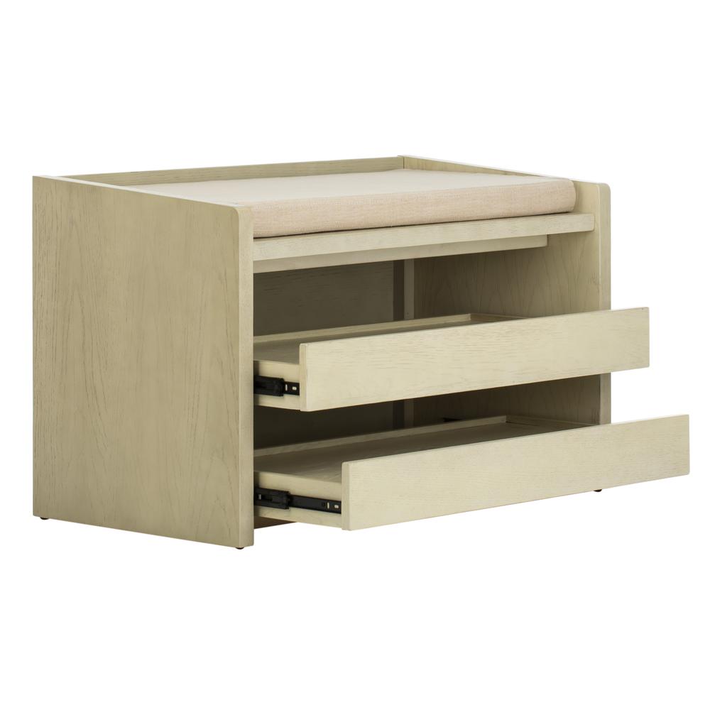 Percy Storage Bench, White Wash/Beige. Picture 8