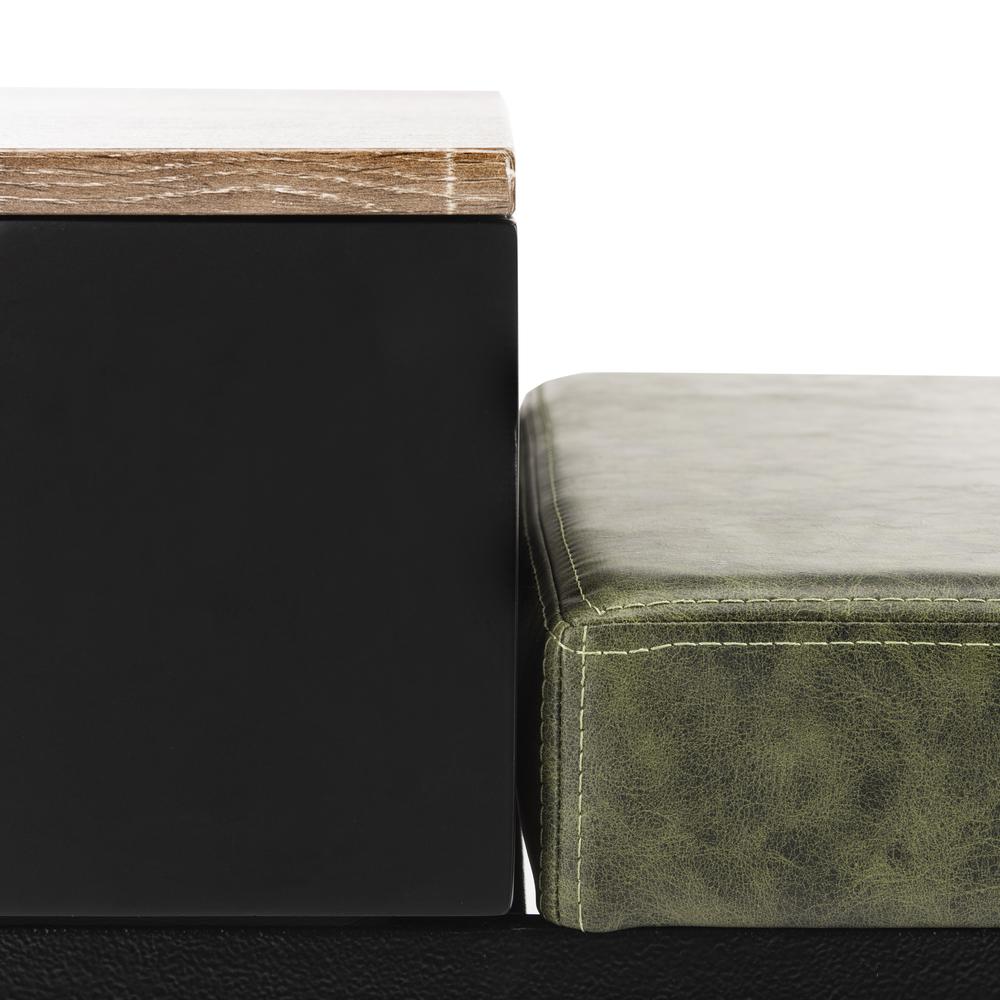 Maruka Bench With Storage, Grey Wash/Dark Green. Picture 4
