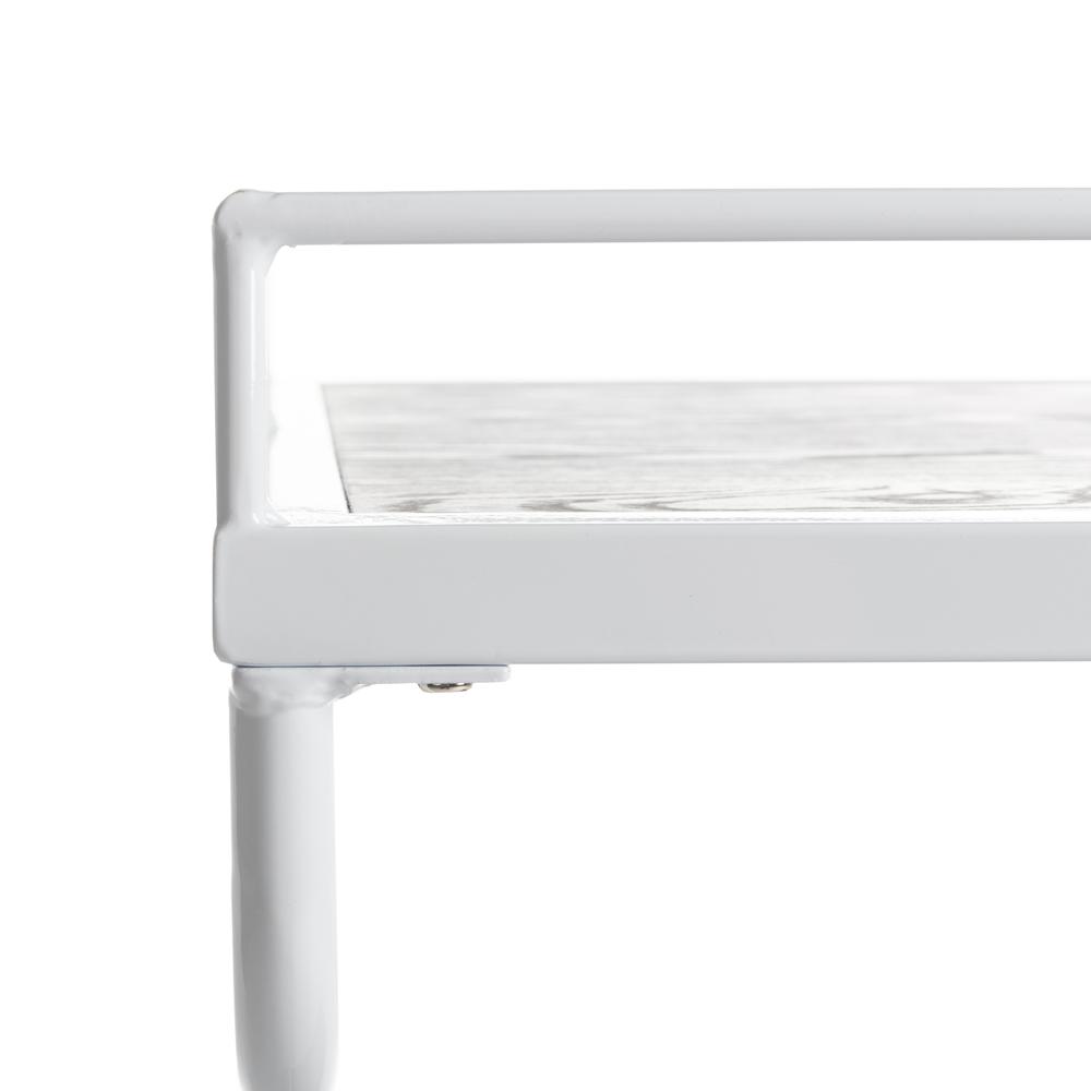 Dawson 2 Tier Rectangle Bar Cart, Rustic Oak/White. Picture 2