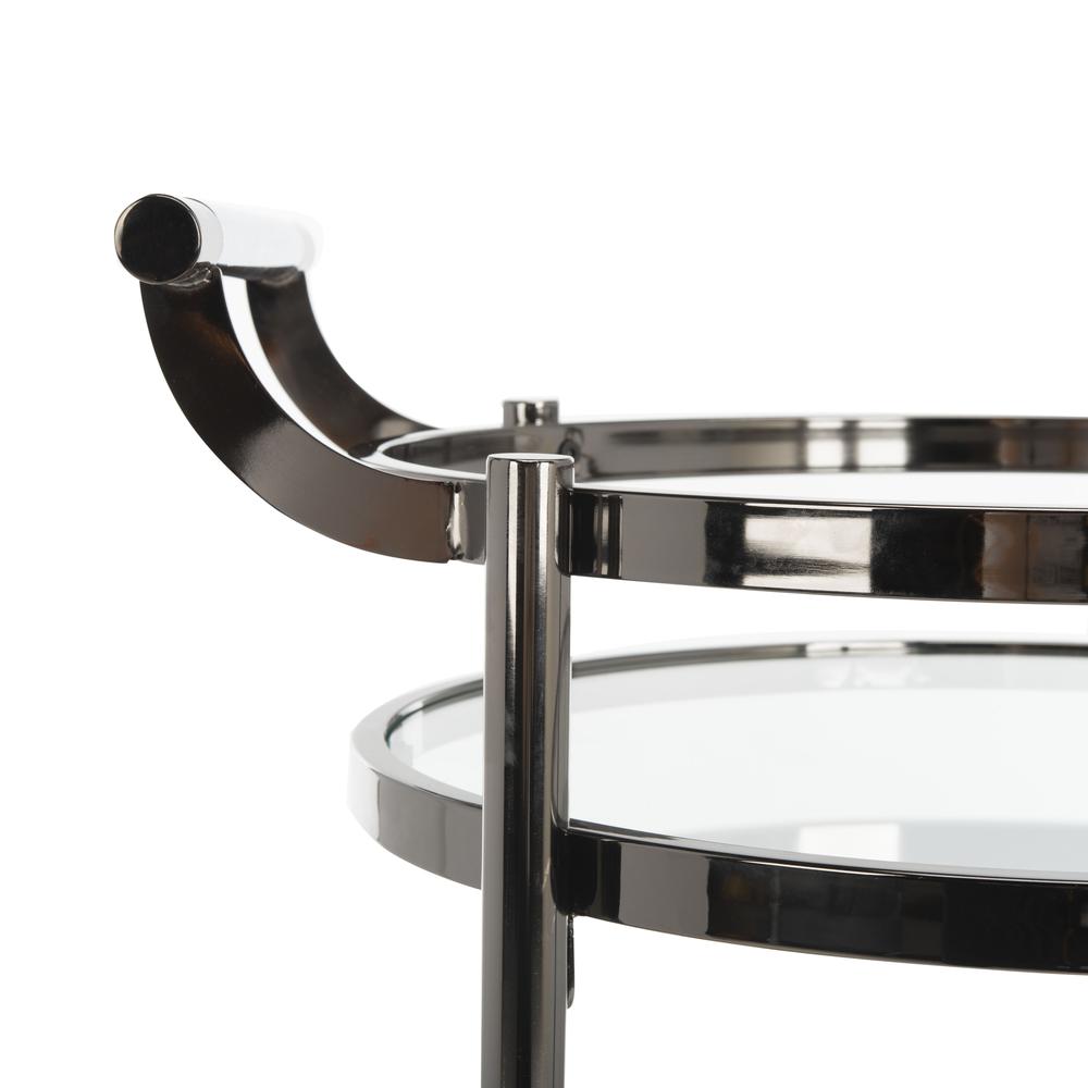 Sienna 2 Tier Round Bar Cart, Gun Metal. Picture 2