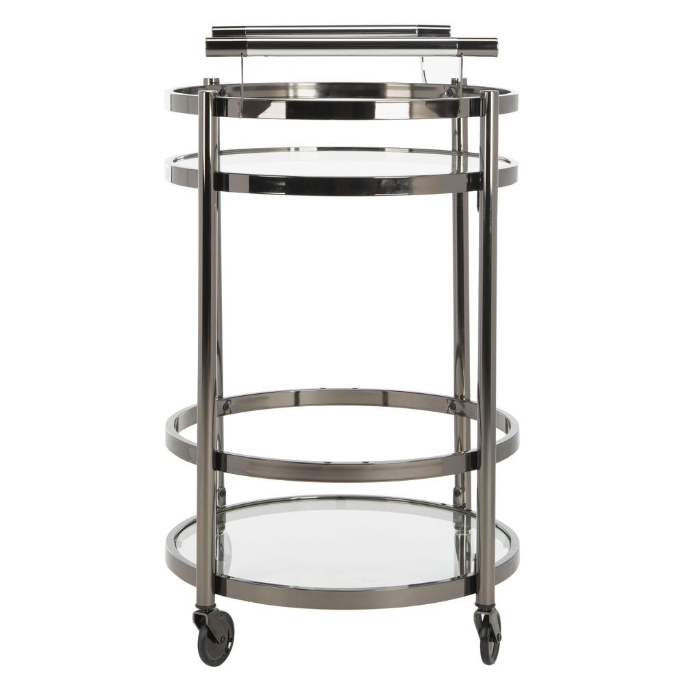Sienna 2 Tier Round Bar Cart, Gun Metal. Picture 7