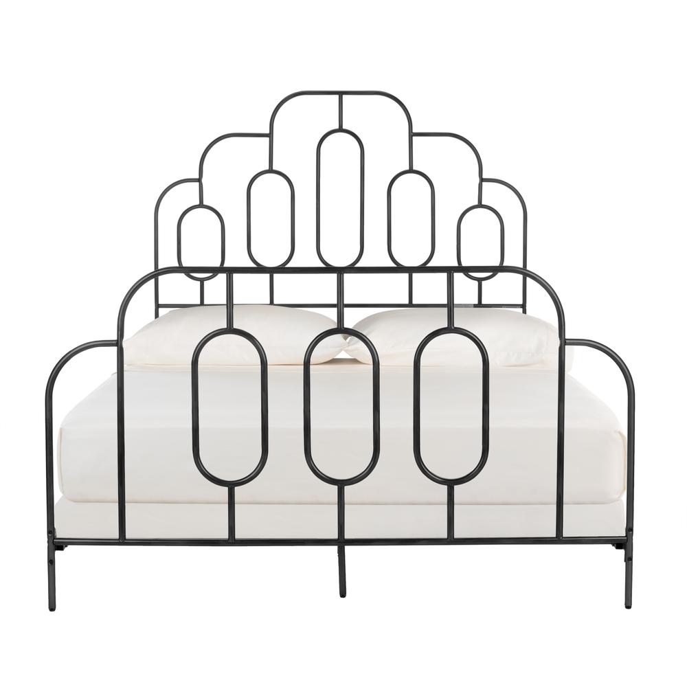 Paloma Metal Retro Bed, Full, Black. Picture 3