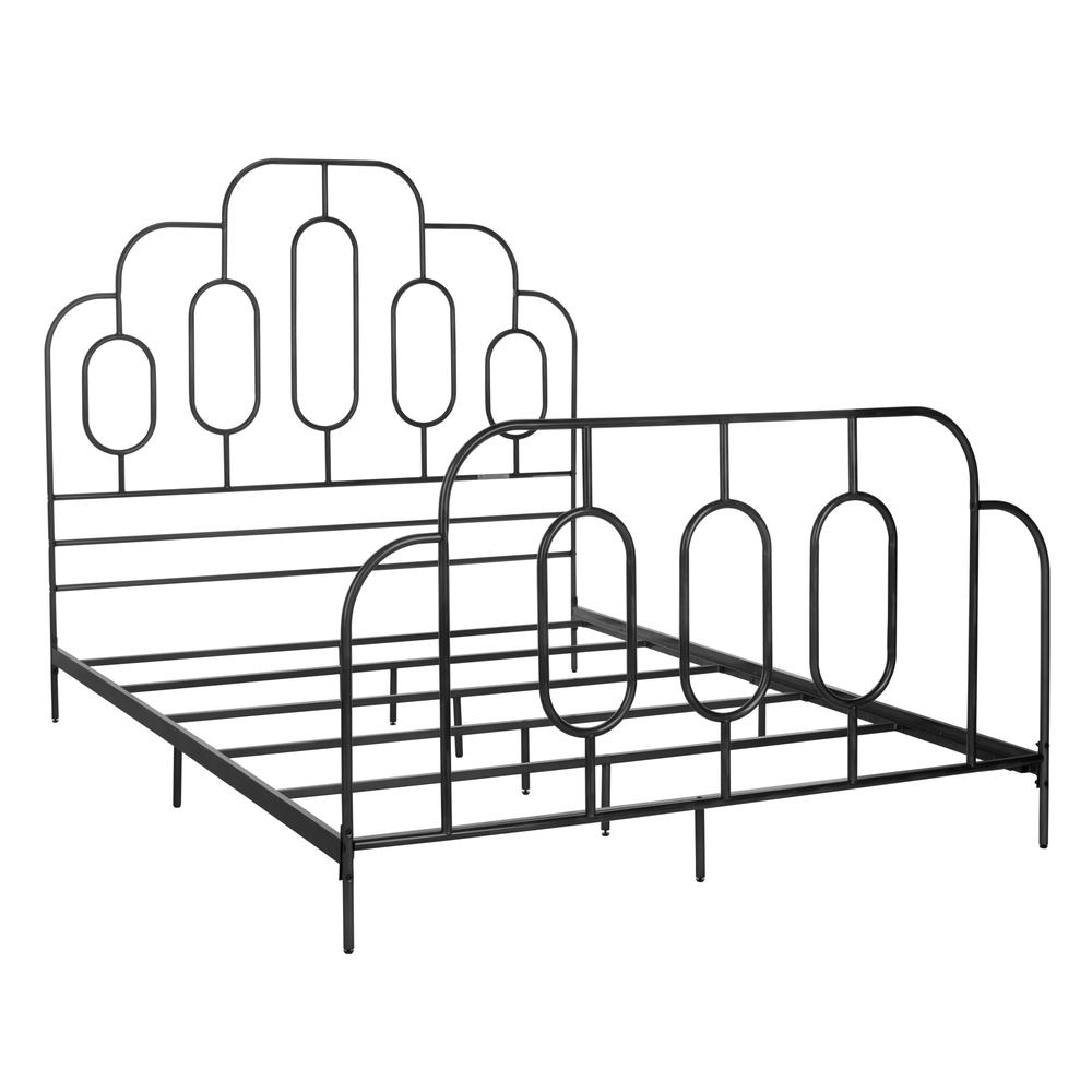 Paloma Metal Retro Bed, Full, Black. Picture 6