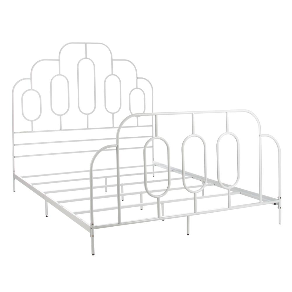 Paloma Metal Retro Bed, Queen, White. Picture 5