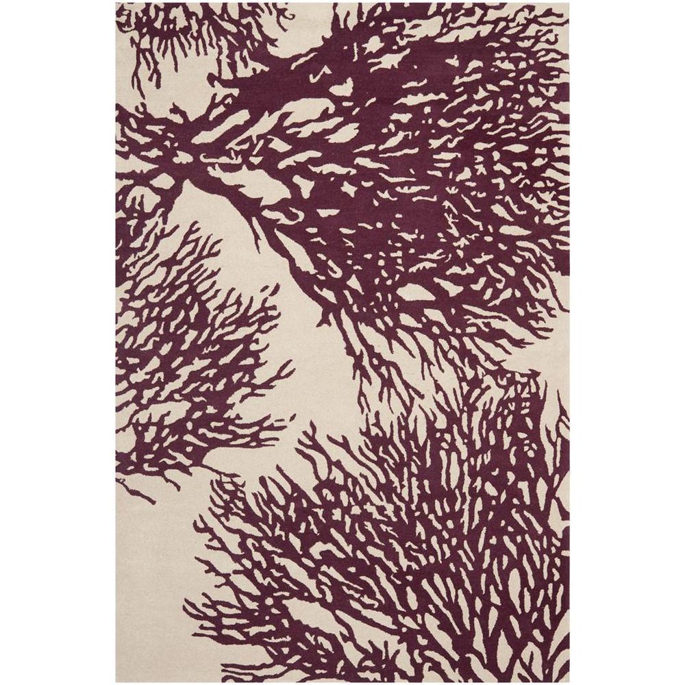 BELLA, BEIGE / PURPLE, 4' X 6', Area Rug. Picture 1