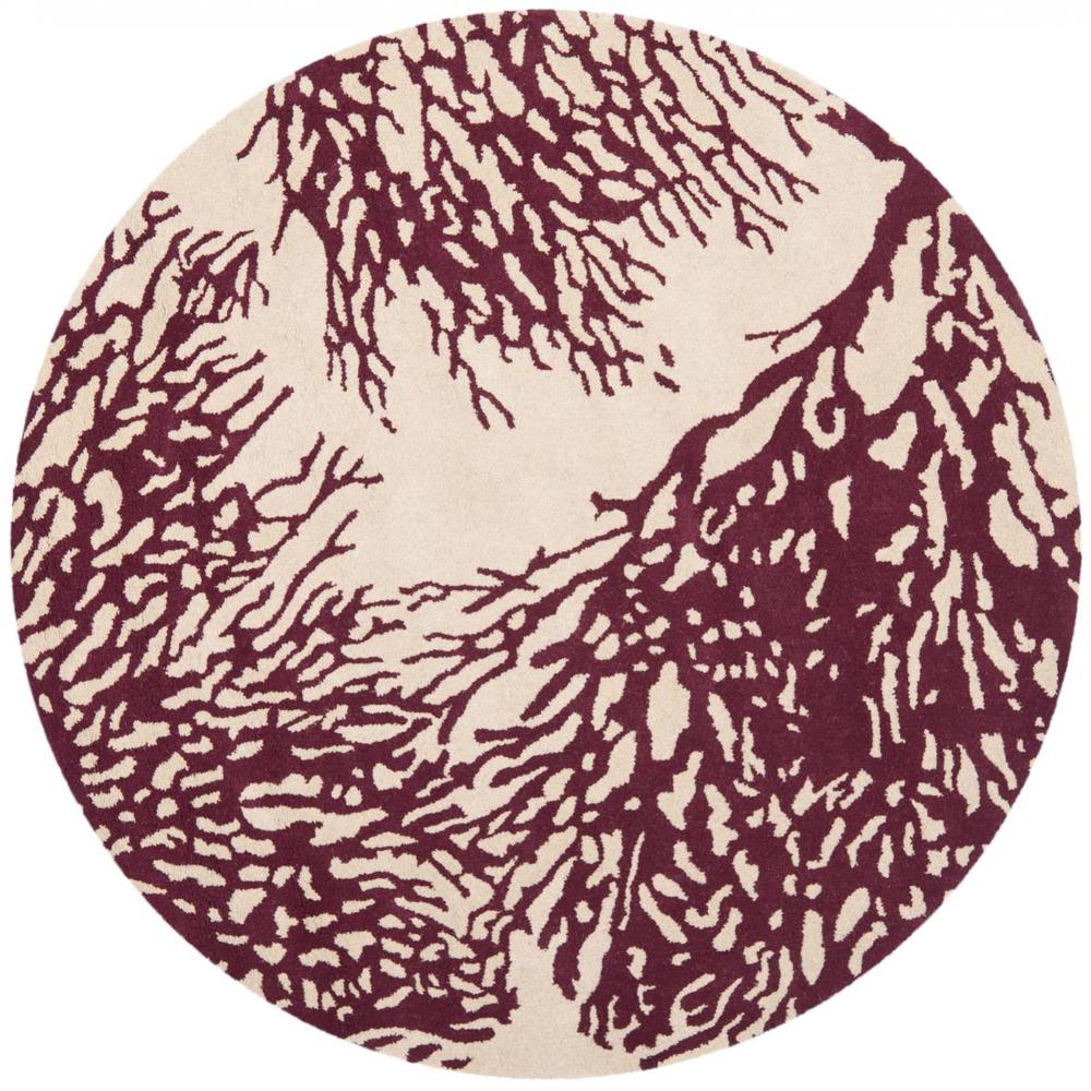 BELLA, BEIGE / PURPLE, 5' X 5' Round, Area Rug. Picture 1