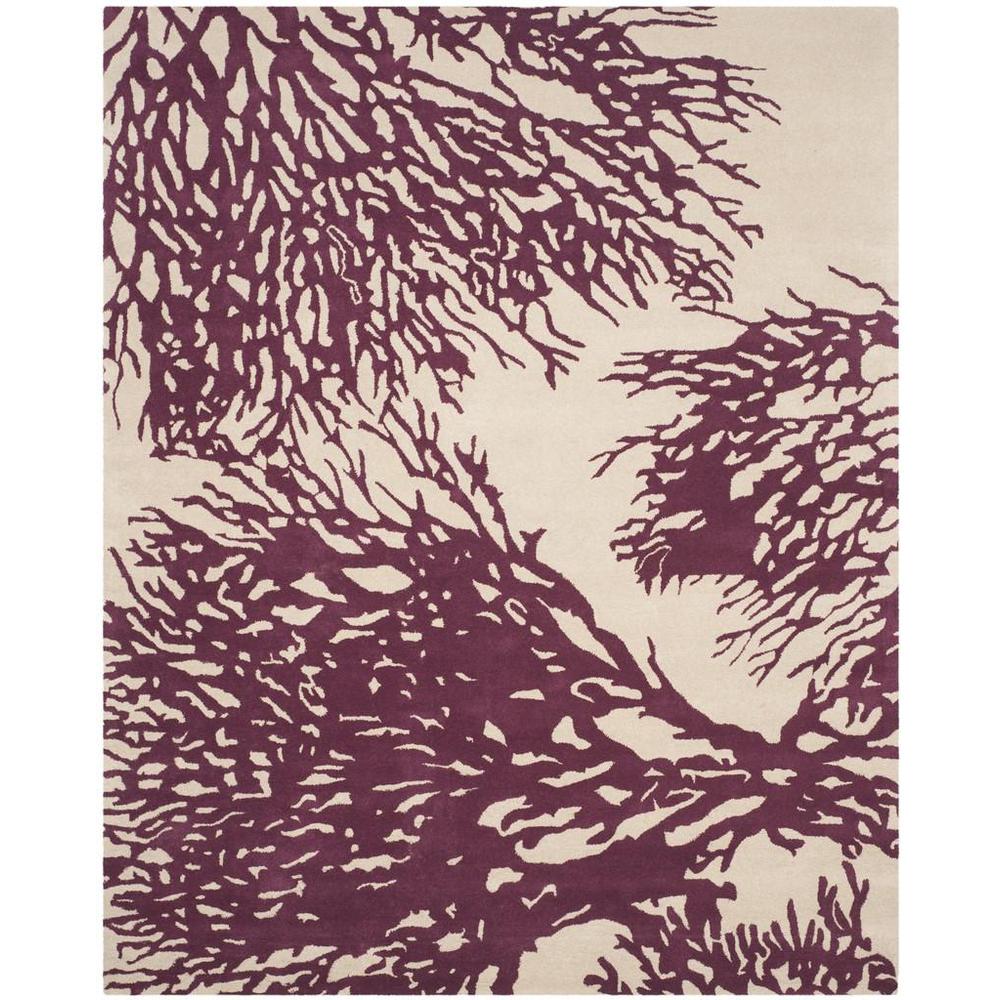 BELLA, BEIGE / PURPLE, 8' X 10', Area Rug. Picture 1