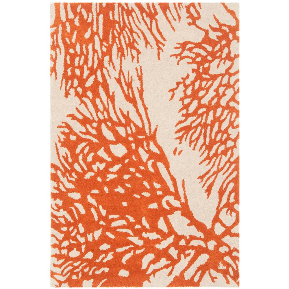 BELLA, BEIGE / TERRACOTTA, 2'-6" X 4', Area Rug. Picture 1