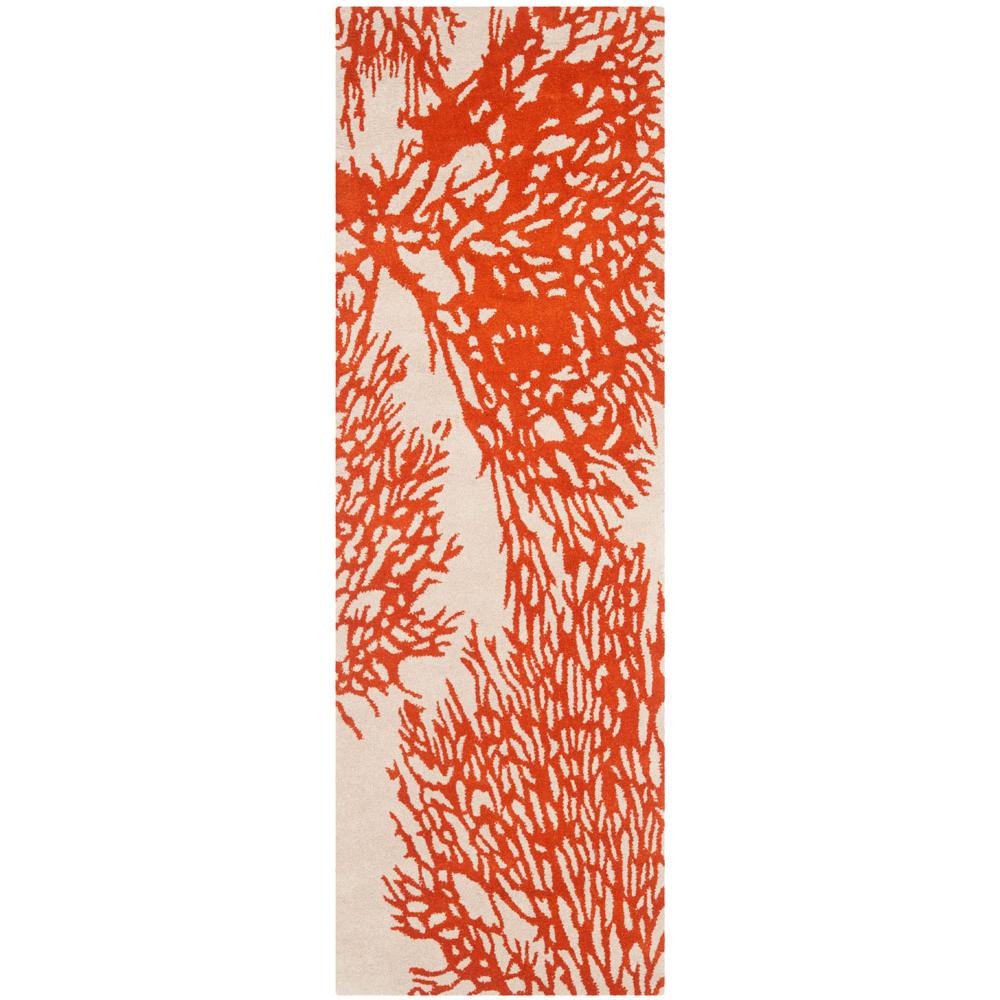 BELLA, BEIGE / TERRACOTTA, 2'-3" X 7', Area Rug. Picture 1