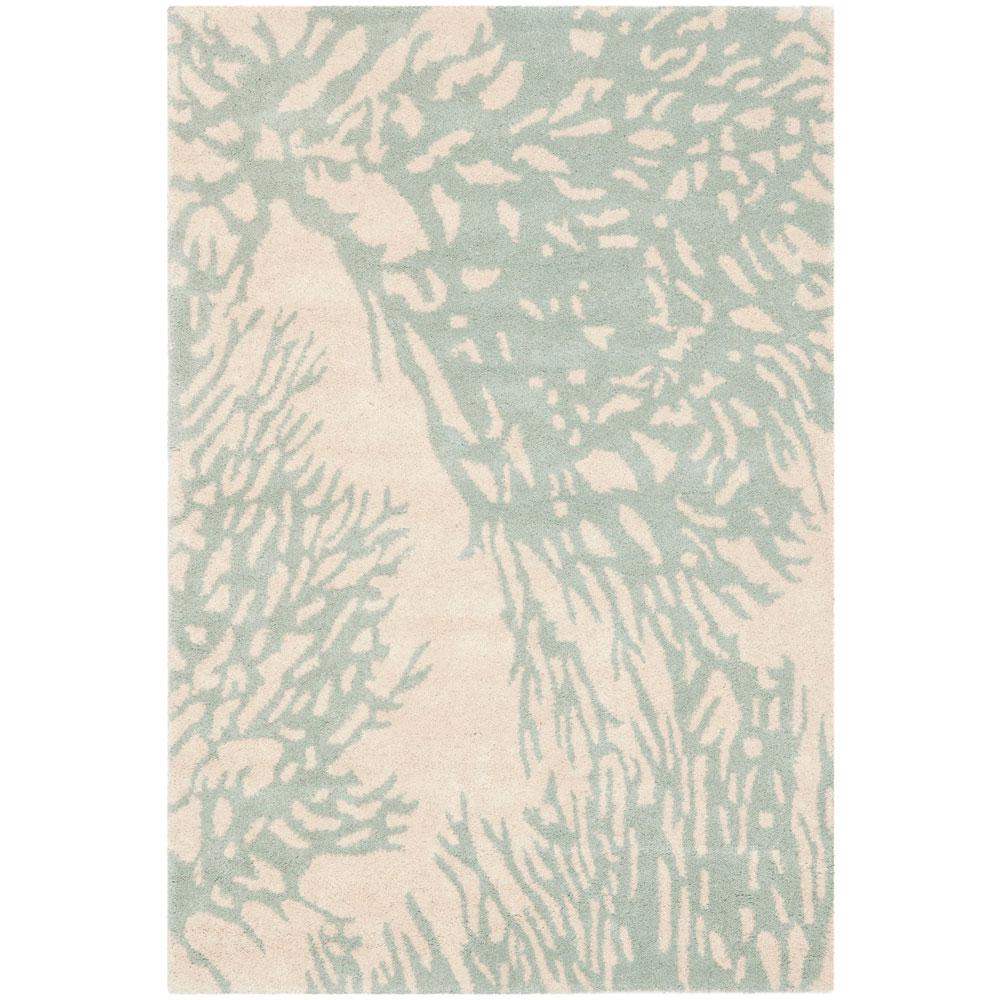 BELLA, BEIGE / BLUE, 2'-6" X 4', Area Rug. Picture 1