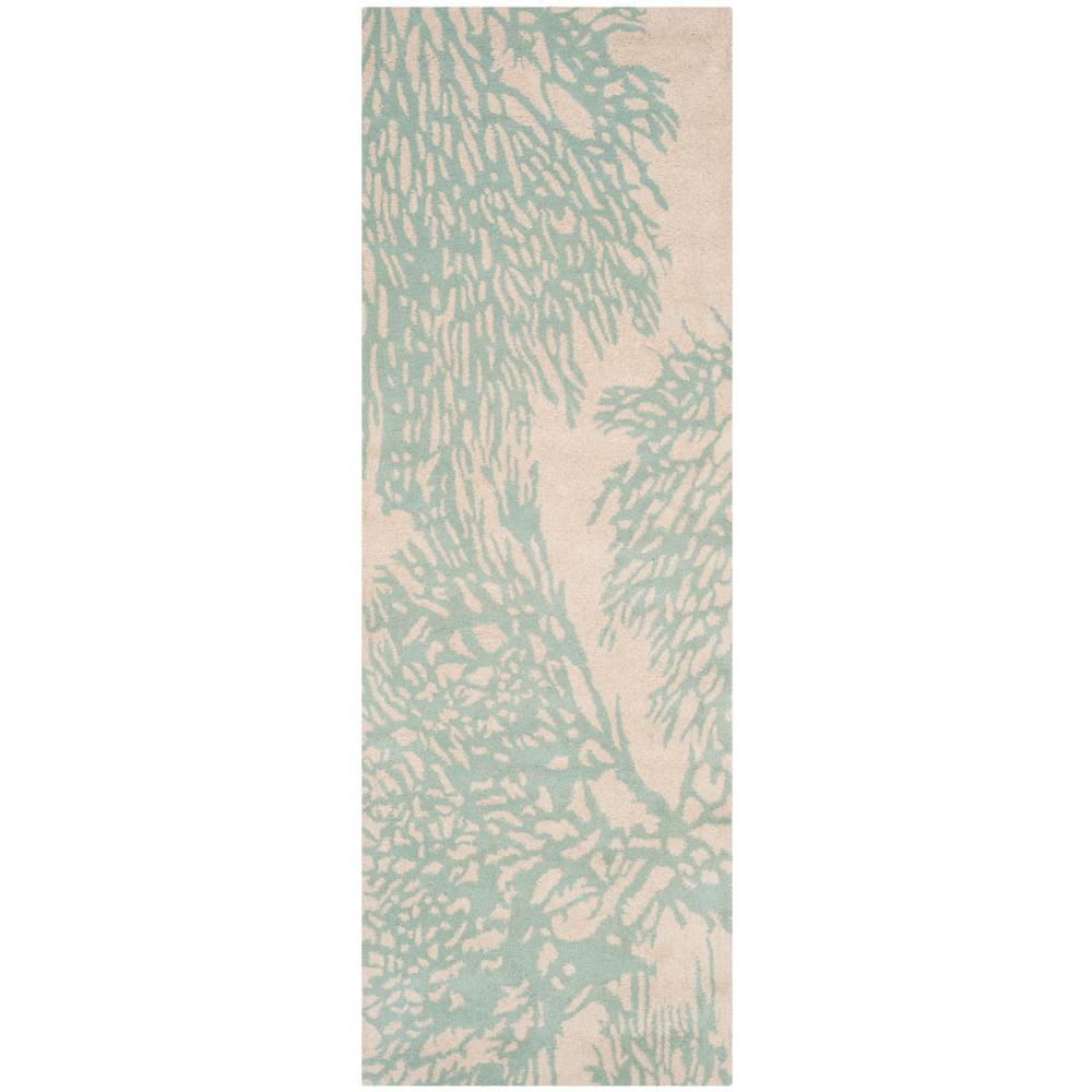 BELLA, BEIGE / BLUE, 2'-3" X 7', Area Rug, BEL115C-27. Picture 1