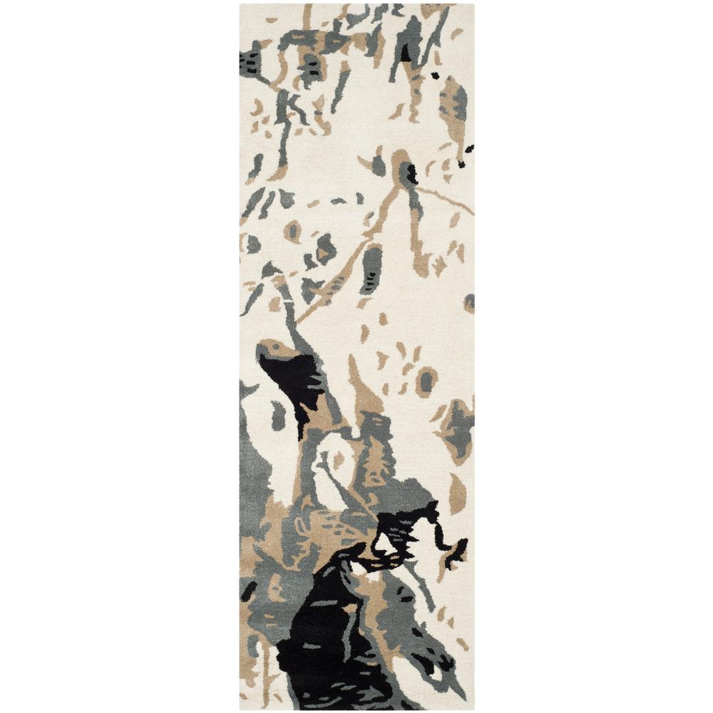 BELLA, IVORY / GREY, 2'-3" X 9', Area Rug, BEL117A-29. Picture 1