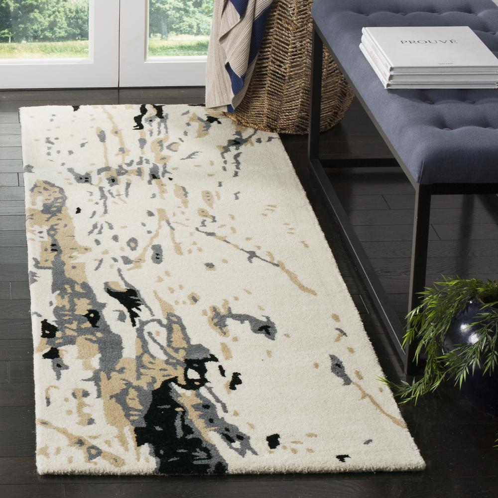 BELLA, IVORY / GREY, 2'-6" X 4', Area Rug, BEL117A-24. Picture 2