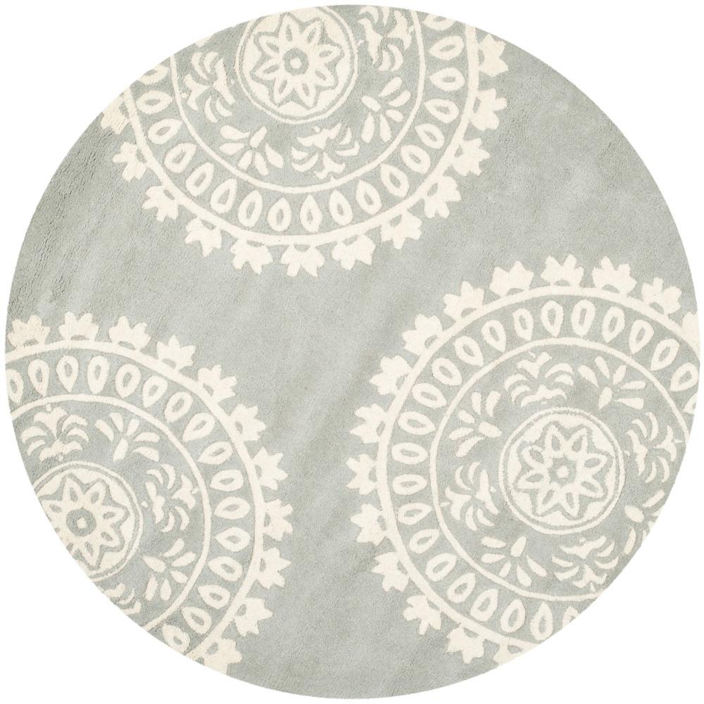 BELLA, GREY / IVORY, 5' X 5' Round, Area Rug, BEL121A-5R. Picture 1