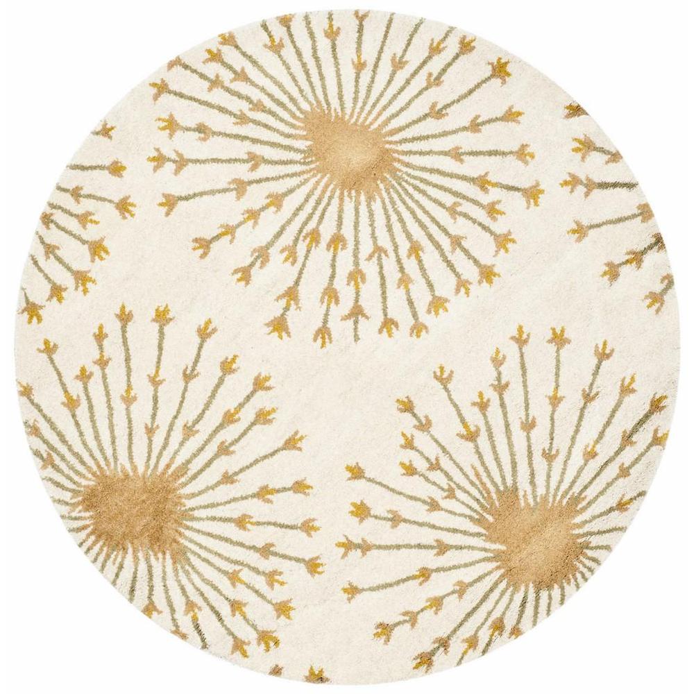 BELLA, BEIGE / GOLD, 5' X 5' Round, Area Rug. Picture 1