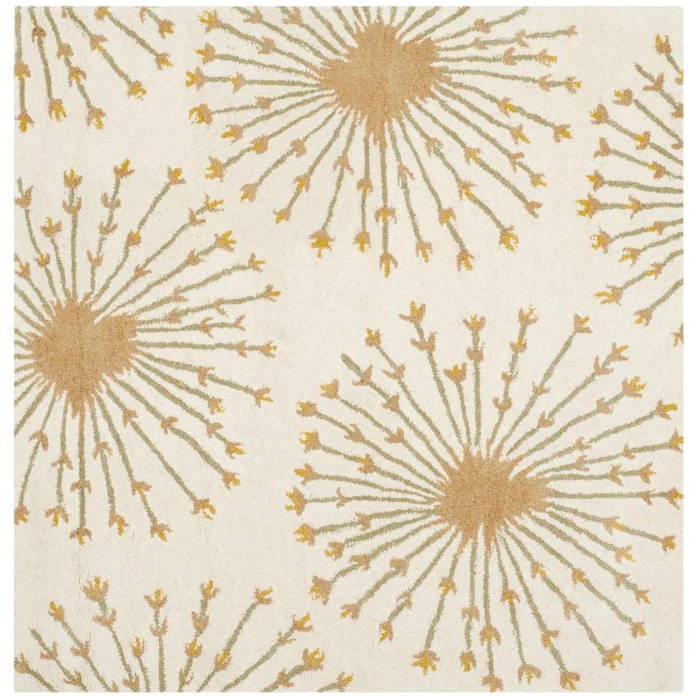 BELLA, BEIGE / GOLD, 5' X 5' Square, Area Rug. Picture 1