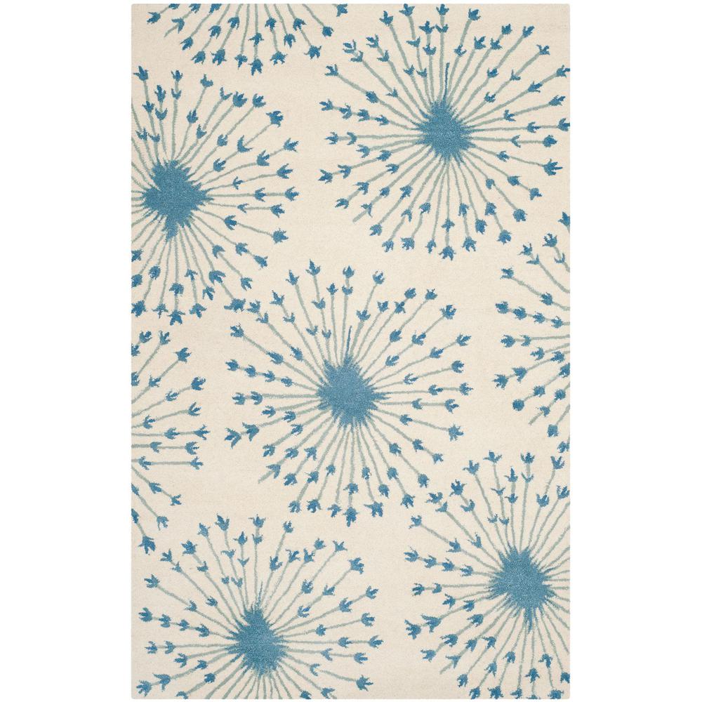 BELLA, BEIGE / BLUE, 5' X 8', Area Rug, BEL123B-5. Picture 1