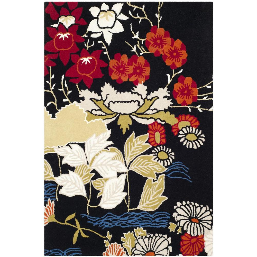 BELLA, BLACK / MULTI, 4' X 6', Area Rug. Picture 1