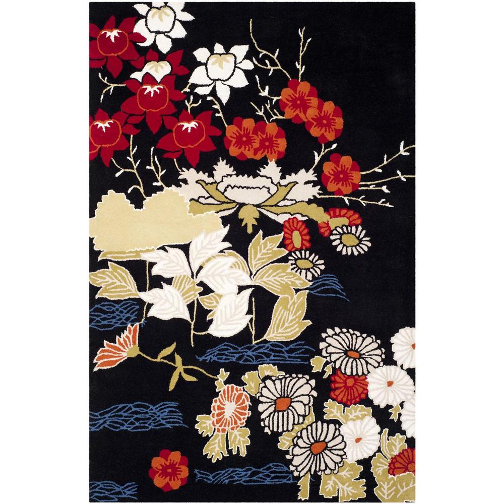 BELLA, BLACK / MULTI, 6' X 9', Area Rug. Picture 1