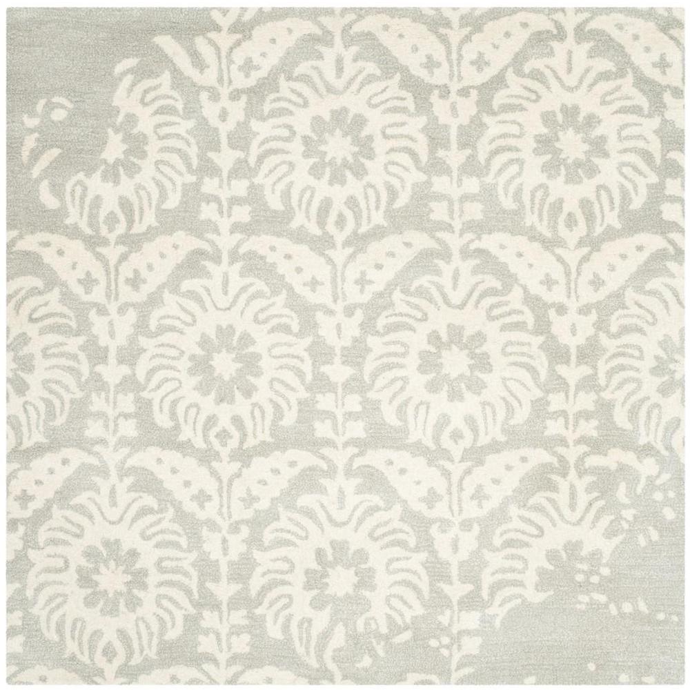 BELLA, LIGHT GREY / IVORY, 5' X 5' Square, Area Rug. Picture 1