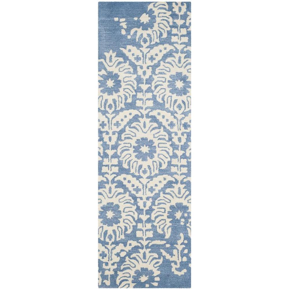 BELLA, LIGHT BLUE / IVORY, 2'-3" X 7', Area Rug, BEL125C-27. Picture 1
