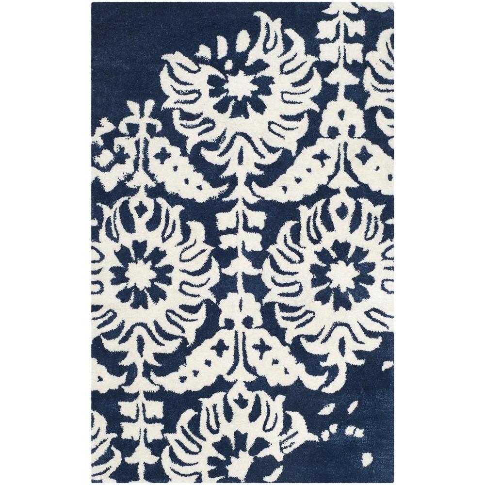 BELLA, NAVY / IVORY, 2'-6" X 4', Area Rug, BEL125D-24. Picture 1