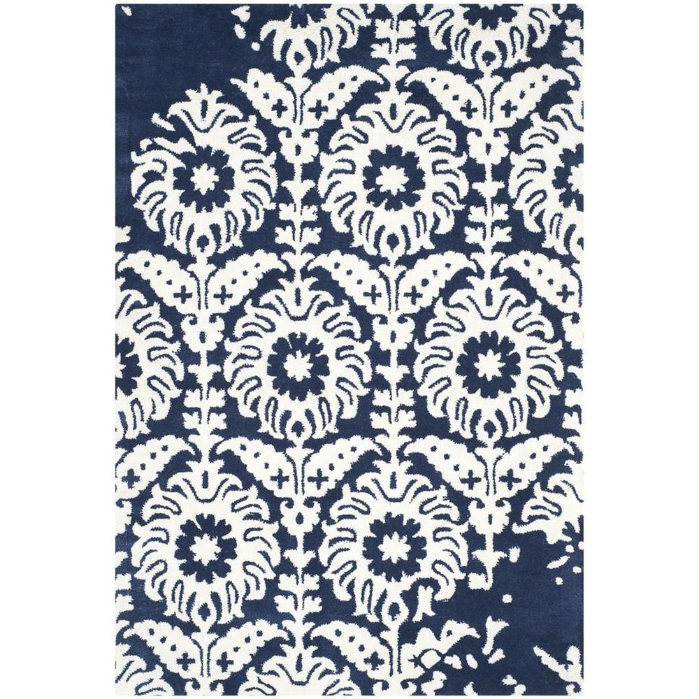 BELLA, NAVY / IVORY, 4' X 6', Area Rug, BEL125D-4. Picture 1