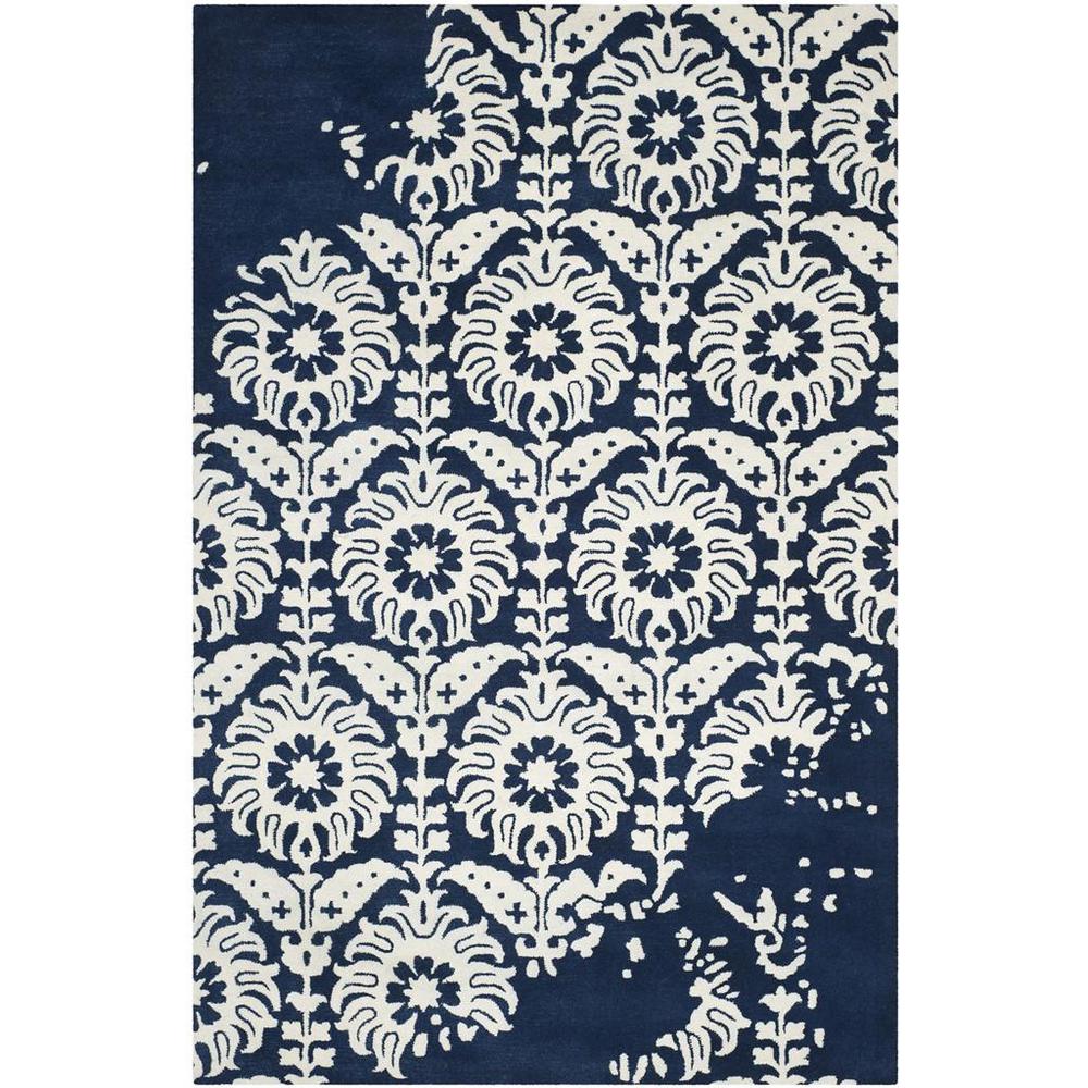 BELLA, NAVY / IVORY, 6' X 9', Area Rug, BEL125D-6. Picture 1