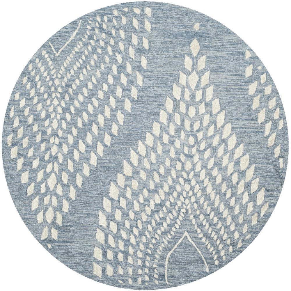 BELLA, BLUE / IVORY, 5' X 5' Round, Area Rug, BEL126A-5R. Picture 1