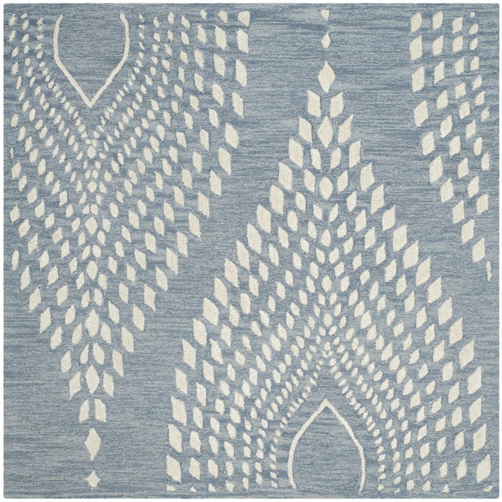 BELLA, BLUE / IVORY, 5' X 5' Square, Area Rug, BEL126A-5SQ. Picture 1