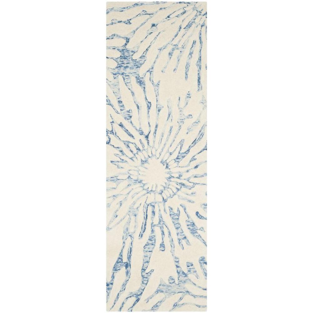BELLA, DARK BLUE / IVORY, 2'-3" X 7', Area Rug. Picture 1