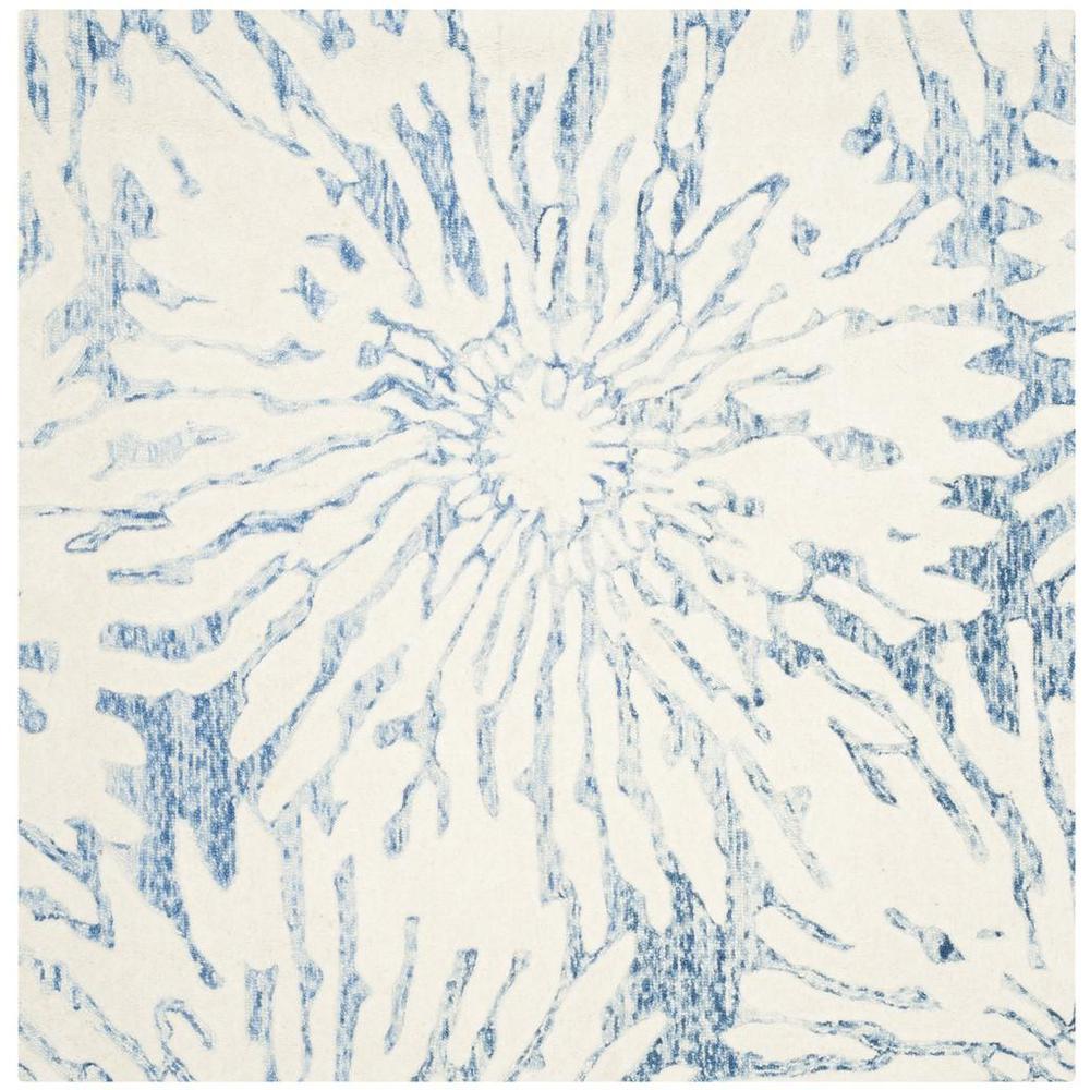 BELLA, DARK BLUE / IVORY, 5' X 5' Square, Area Rug. Picture 1